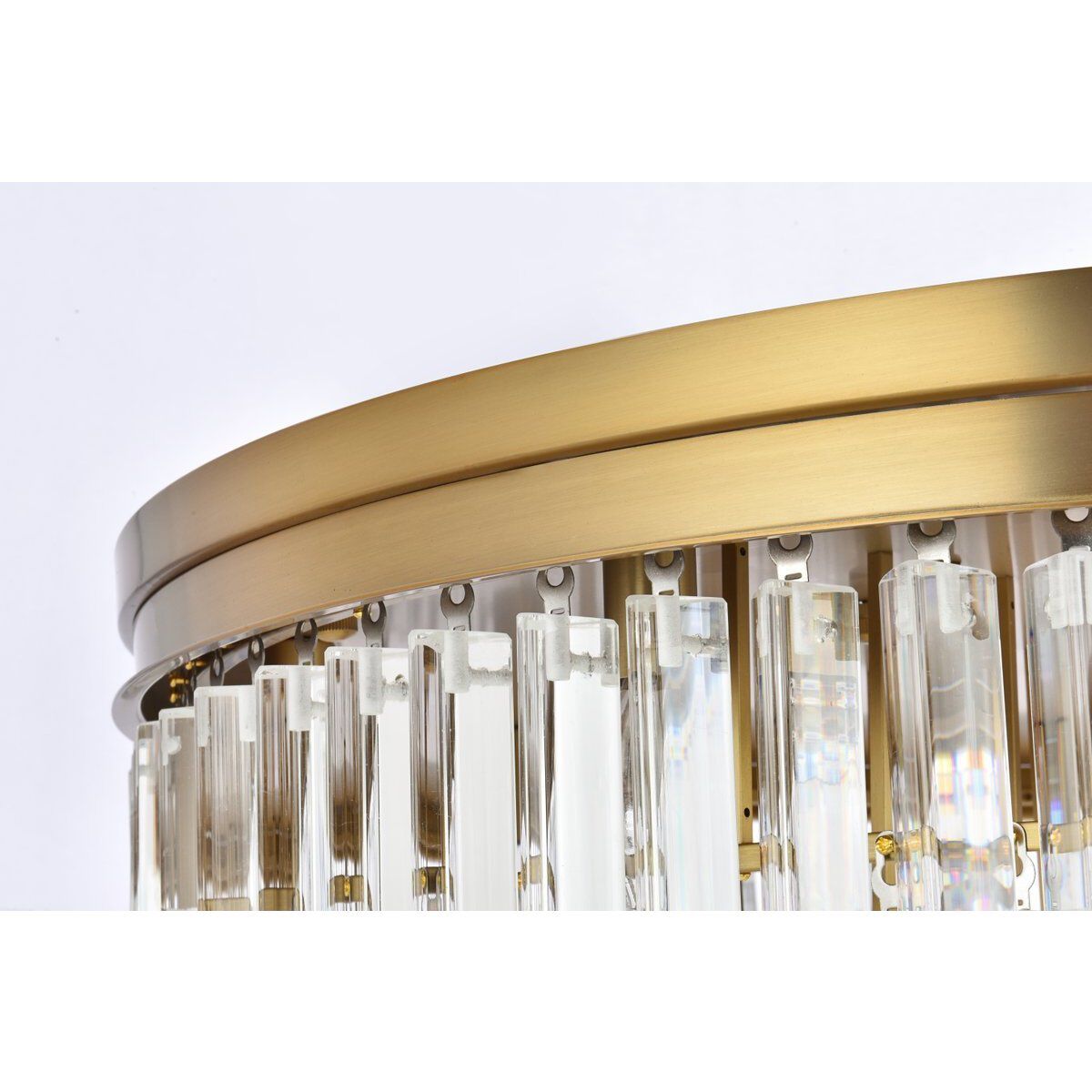 Sydney 17 Light 32 inch Satin Gold Flush Mount Ceiling Light in Clear