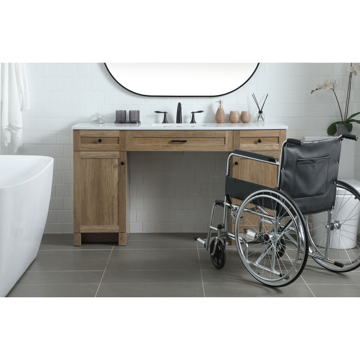 Cooper 60 X 19 X 34 inch Natural Oak Vanity Sink Set