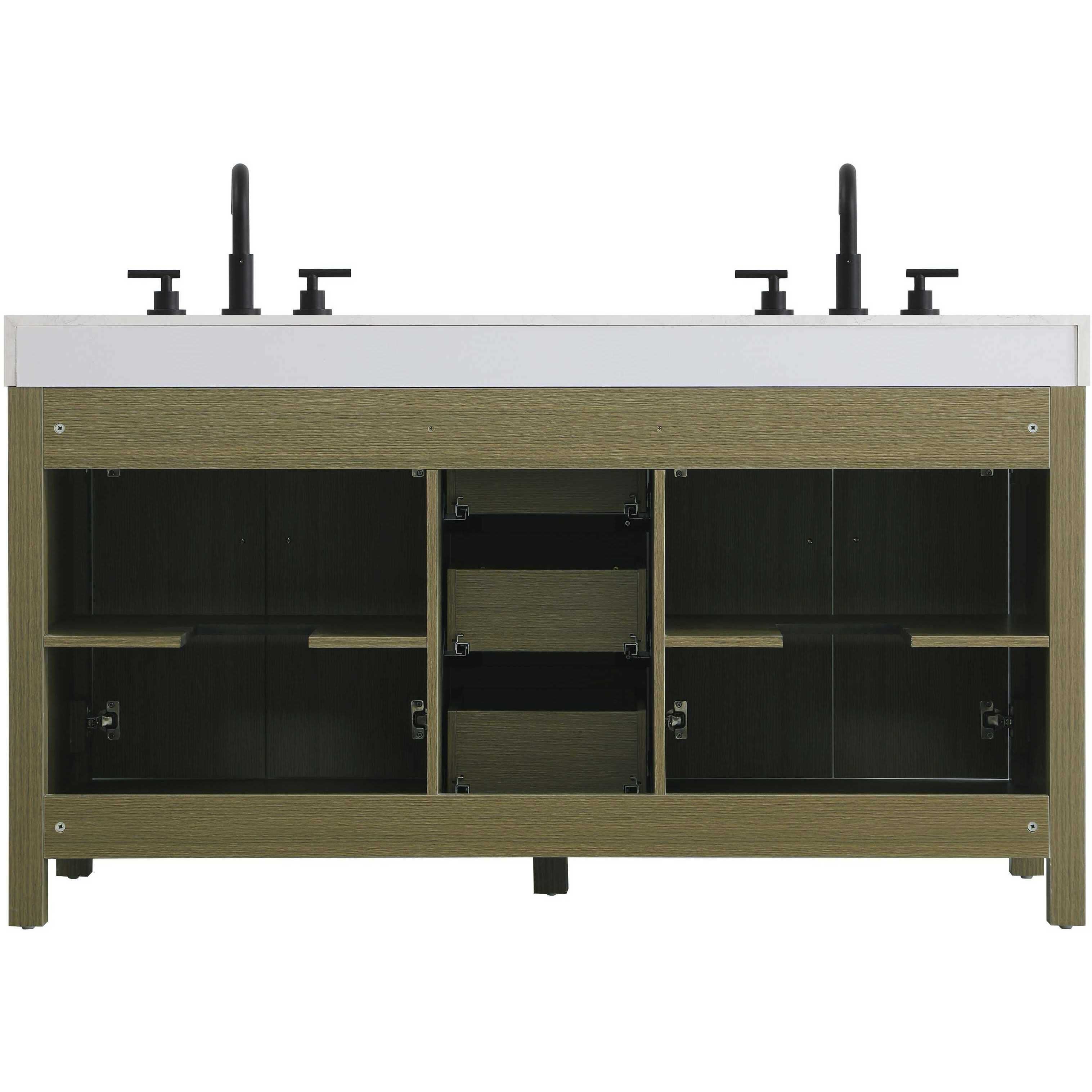 Nathan 60 X 34 inch Chestnut Brown Bathroom Vanity Cabinet