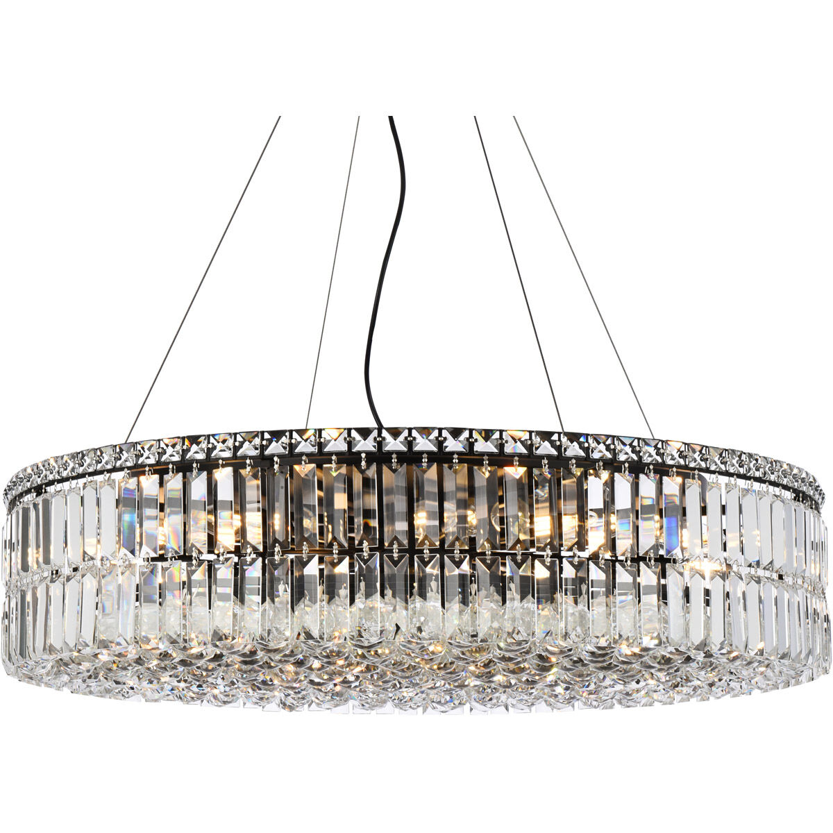 Maxime 18 Light 32 inch Black and Clear Chandelier Ceiling Light