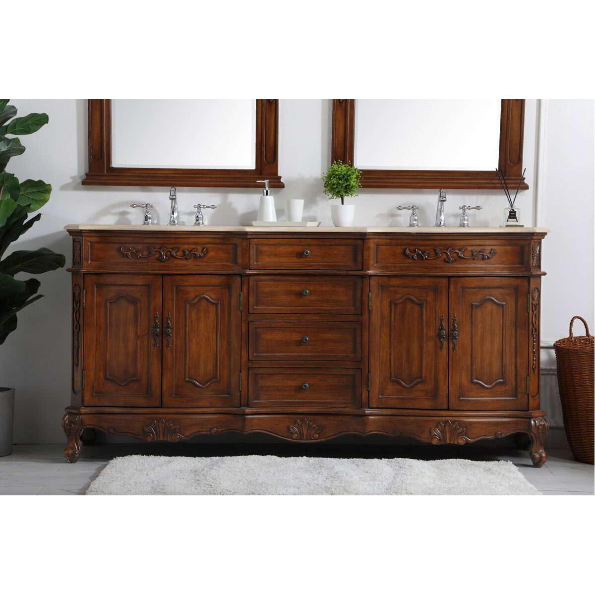 Danville 72 X 72 X 36 inch Teak and Antique Bronze Vanity Sink Set