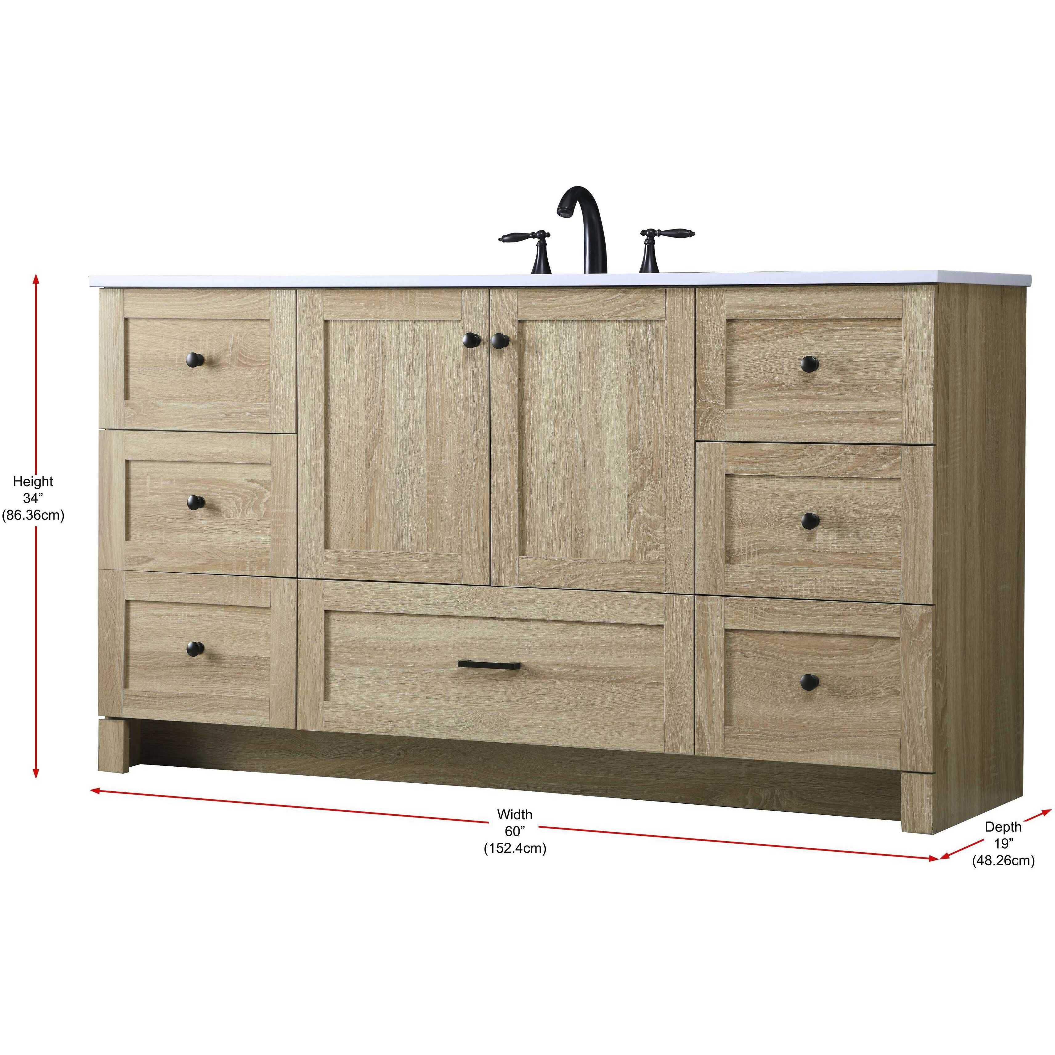 Soma 60 X 34 inch Mango Wood Bathroom Vanity Cabinet