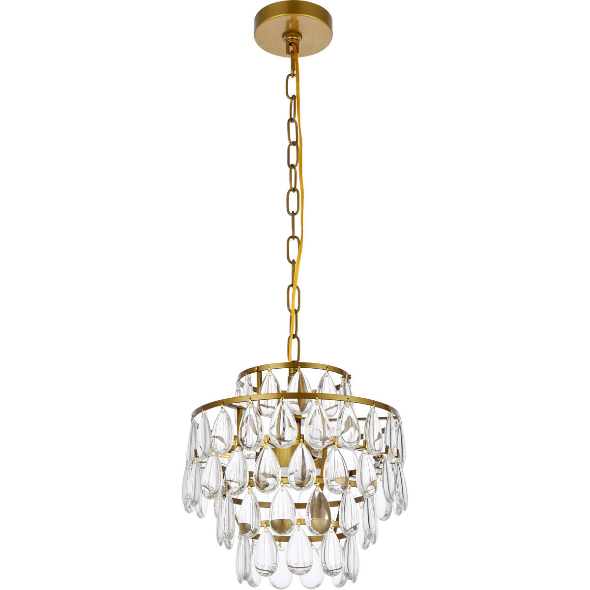 Mila 3 Light 12 inch Brass Pendant Ceiling Light