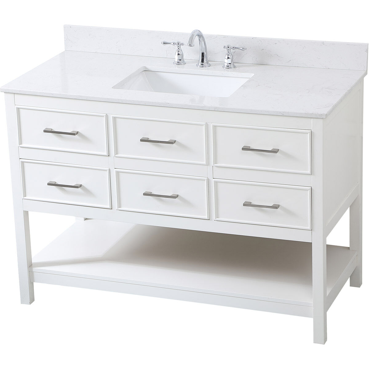 Sinclaire 48 X 22 X 34 inch White Vanity Sink Set