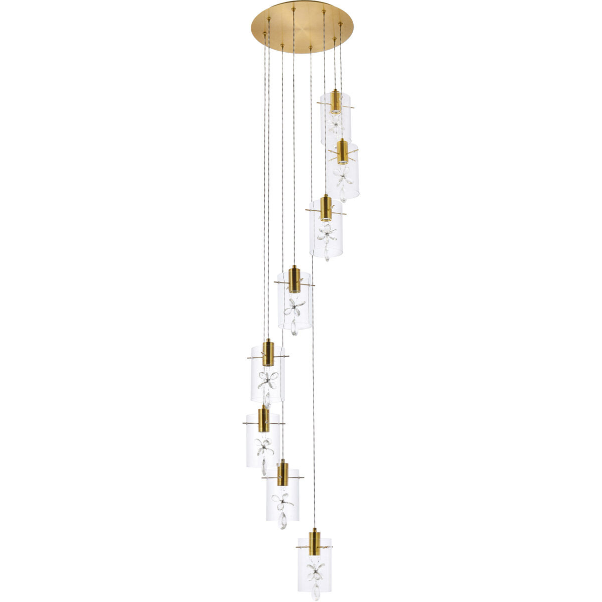 Hana 8 Light 18 inch Gold Pendant Ceiling Light