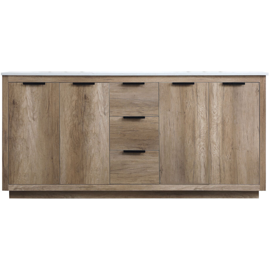 Blake 72 X 22 X 34 inch Natural Oak Vanity Sink Set