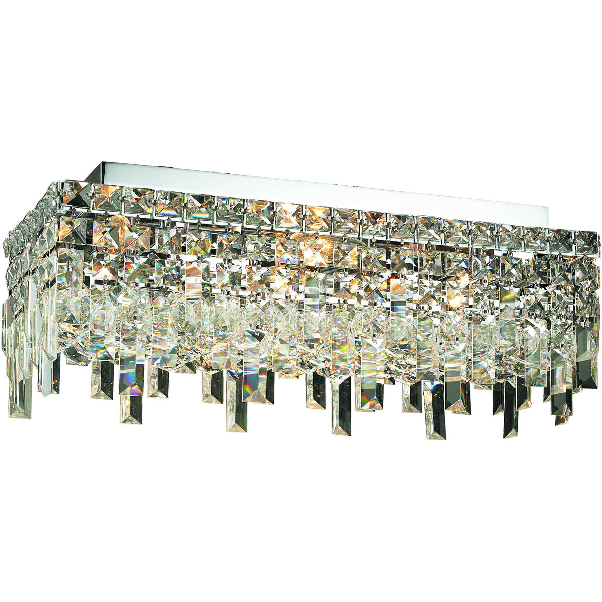 Maxime 4 Light 10 inch Chrome Flush Mount Ceiling Light in Royal Cut