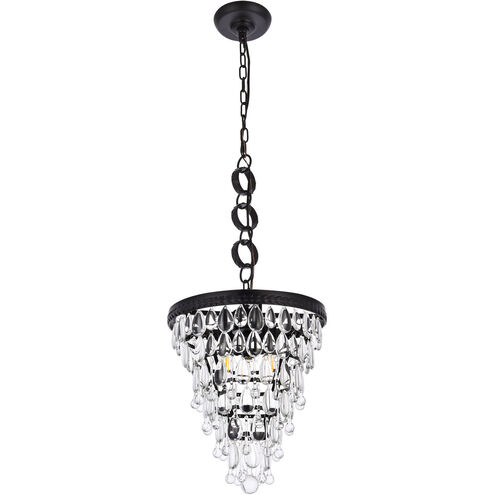 Nordic 3 Light 13 inch Black Pendant Ceiling Light