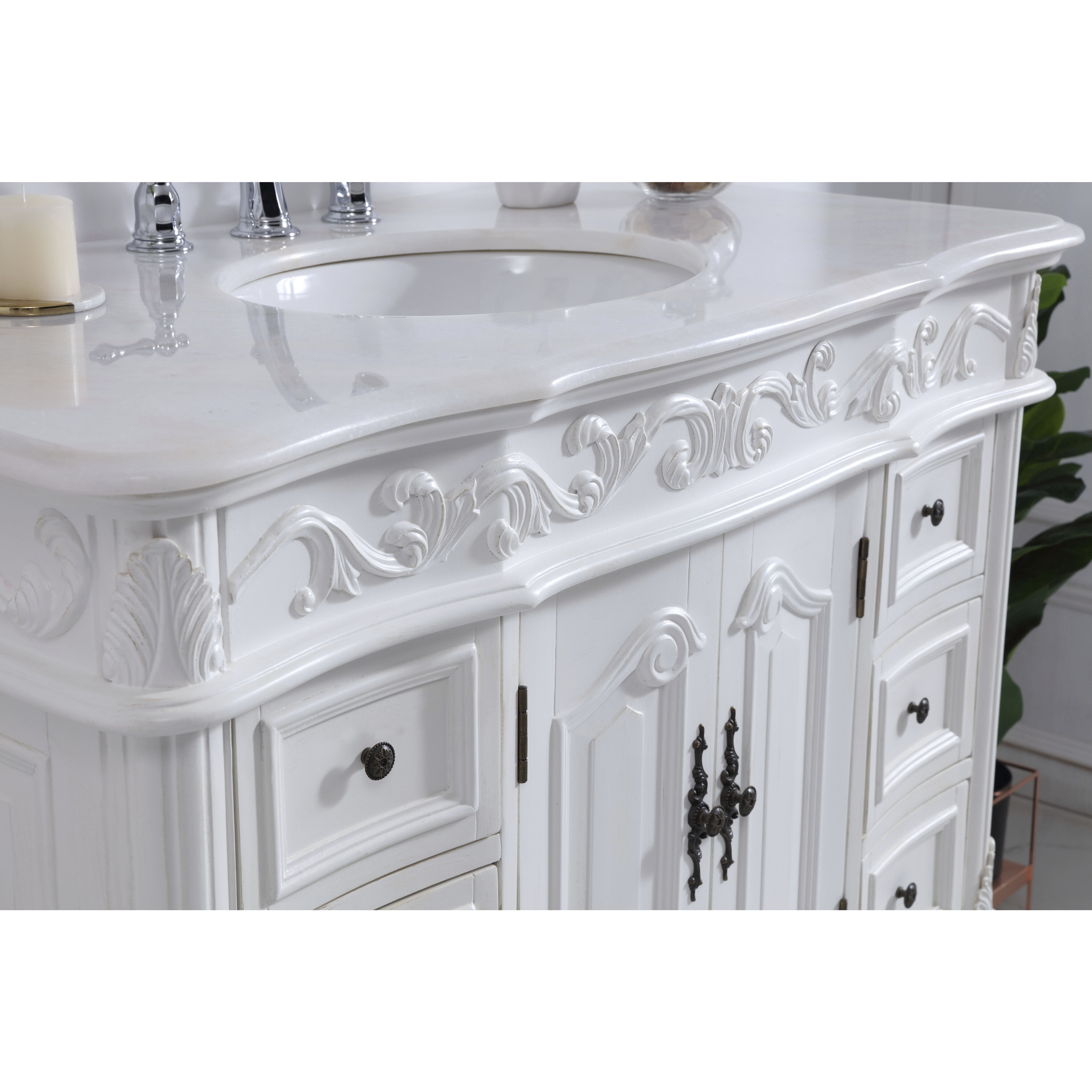 Oakland 84 X 22 X 72 inch Antique White Vanity Sink Set