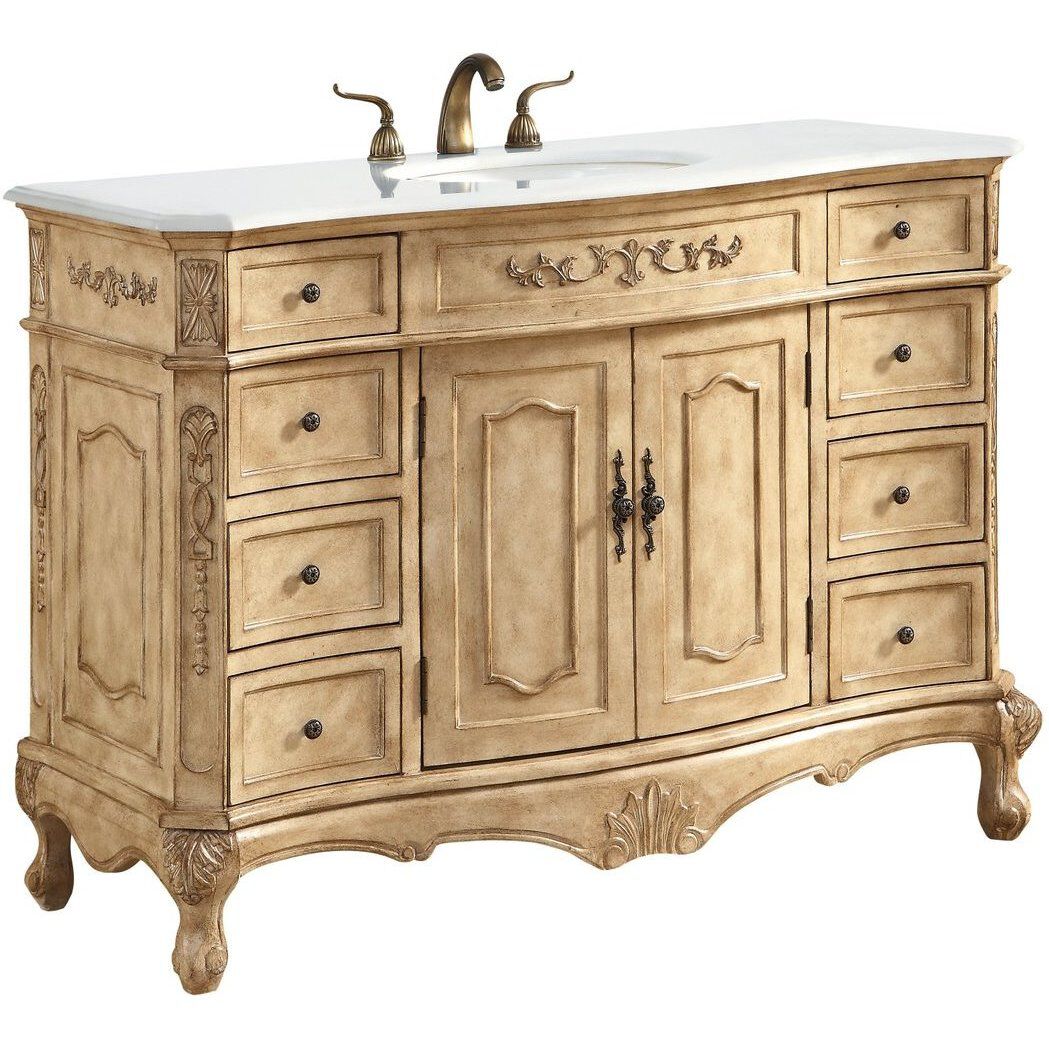 Danville 48 X 21 X 36 inch Antique Beige Vanity Sink Set