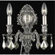 Monarch 2 Light 10 inch Pewter Wall Sconce Wall Light in Golden Teak, Royal Cut