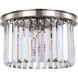 Sydney 3 Light 16 inch Polished nickel Flush Mount Ceiling Light in Clear, Urban Classic