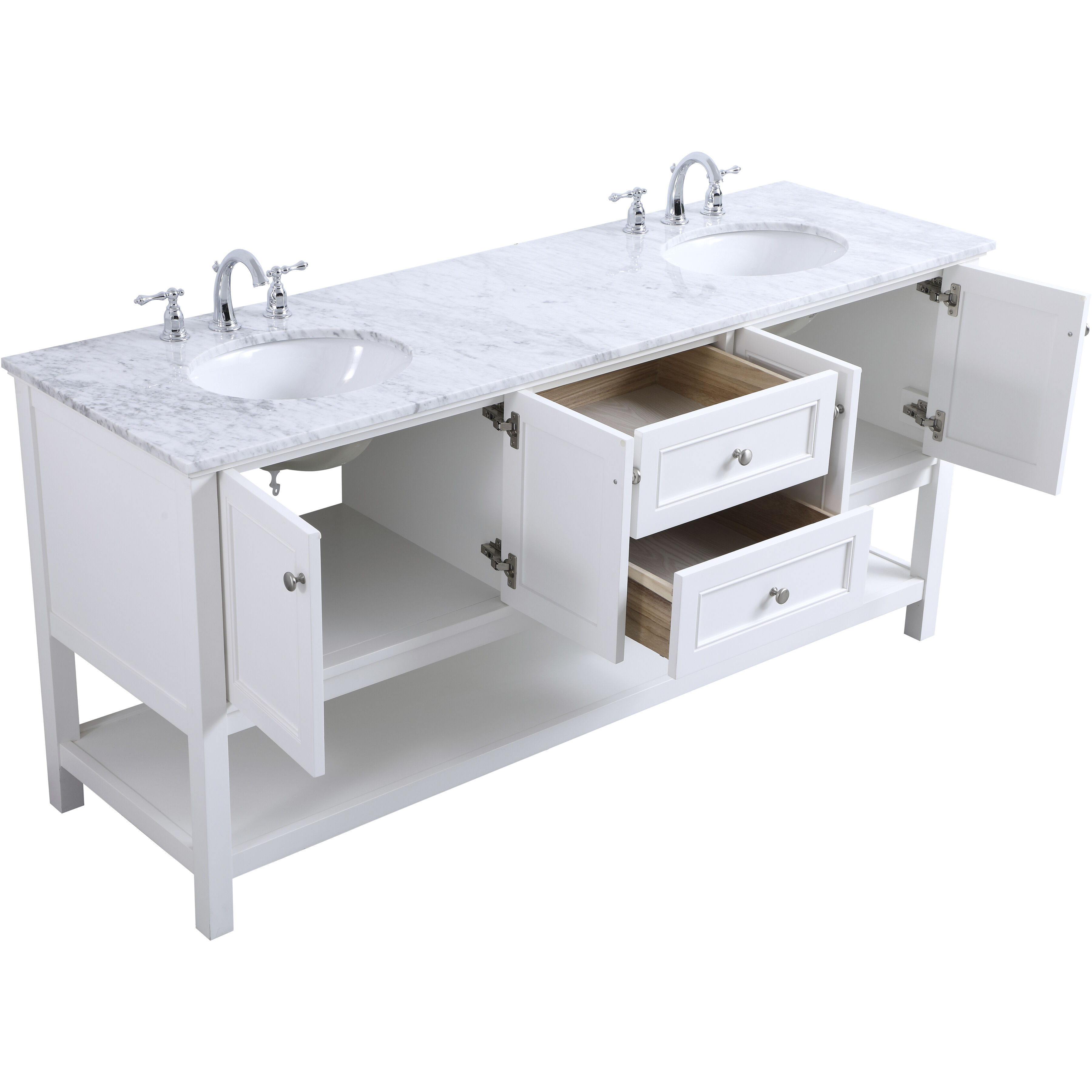 Metropolis 72 X 22 X 33.75 inch White Vanity Sink Set