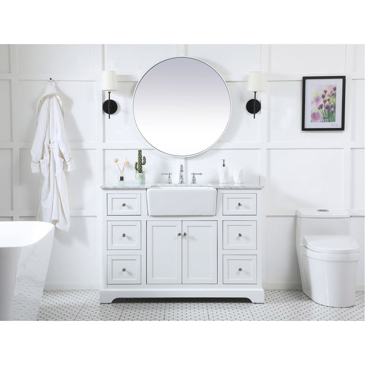 Franklin 48 X 22 X 35 inch White Bathroom Vanity Cabinet