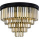 Sydney 17 Light 32 inch Matte Black Flush Mount Ceiling Light in Golden Teak, Urban Classic