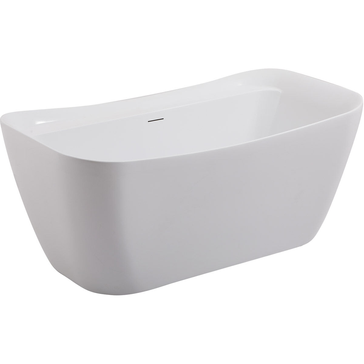 Harrieta Glossy White and Chrome Bathtub