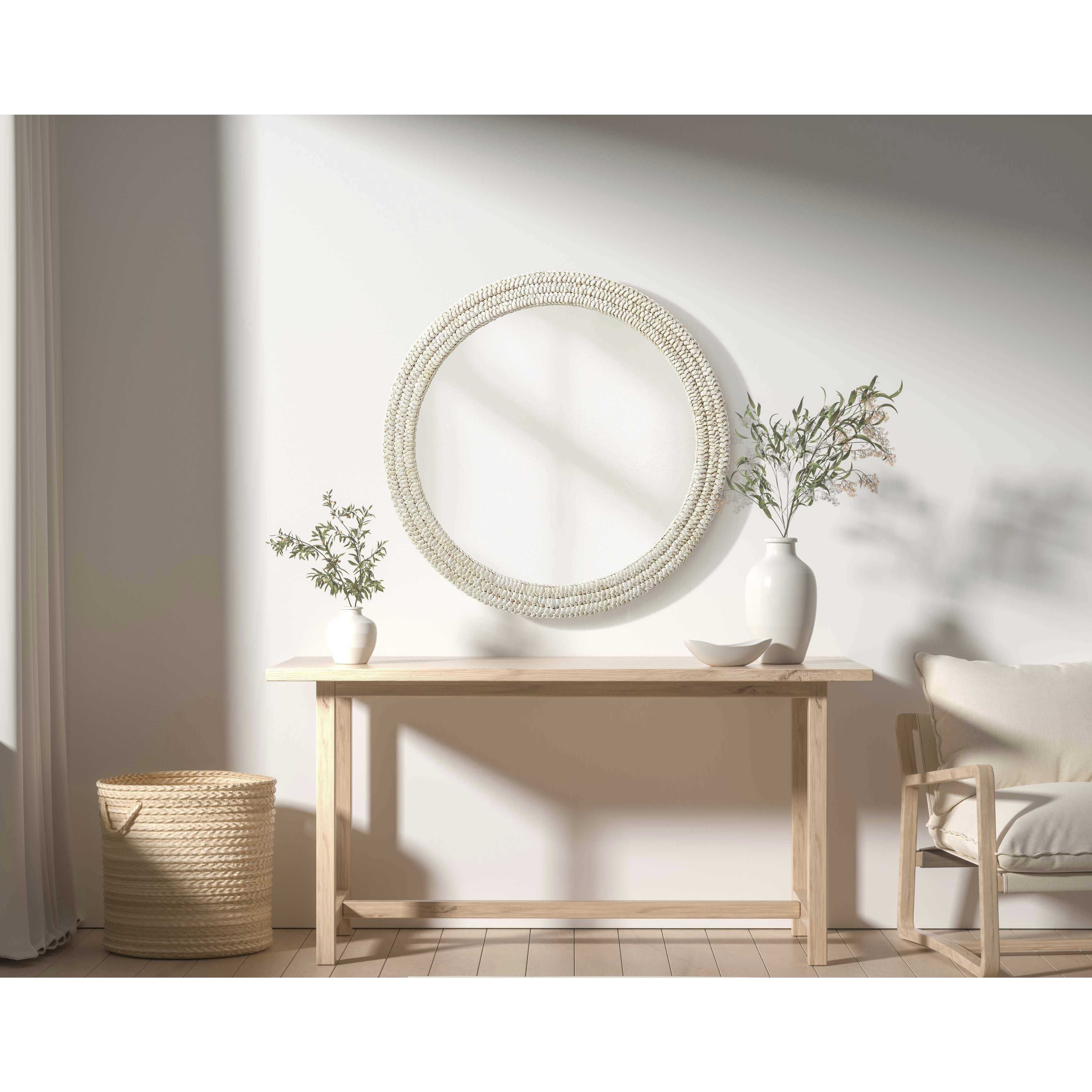 Marlowe 36 X 36 inch Linen White Mirror
