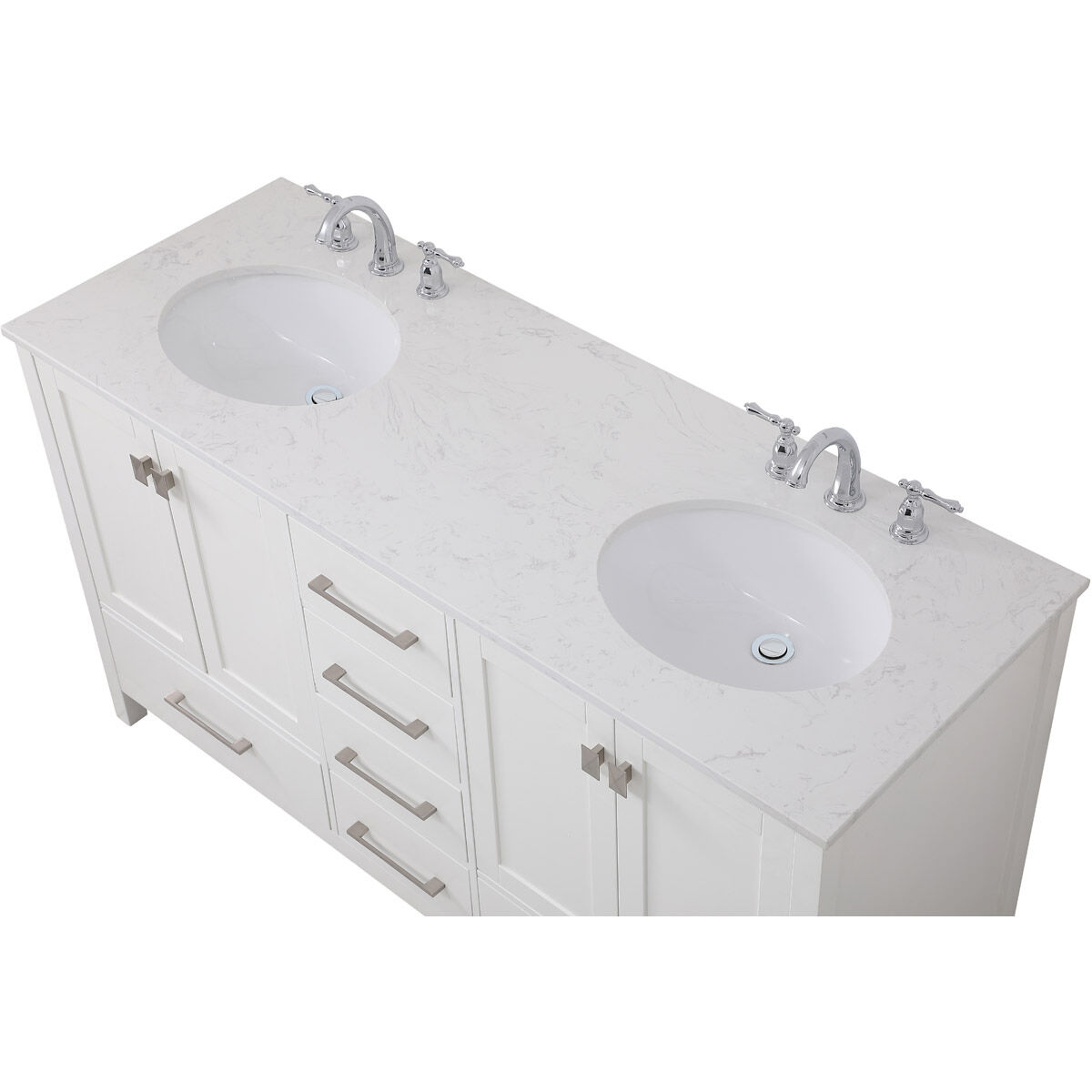 Irene 60 X 22 X 34 inch White Vanity Sink Set