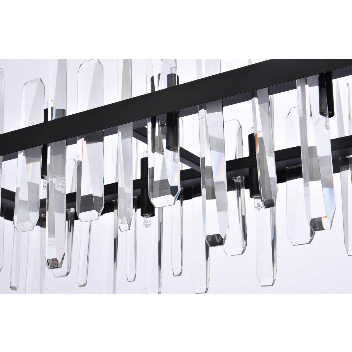 Serena 24 Light 42 inch Black Linear Chandelier Ceiling Light