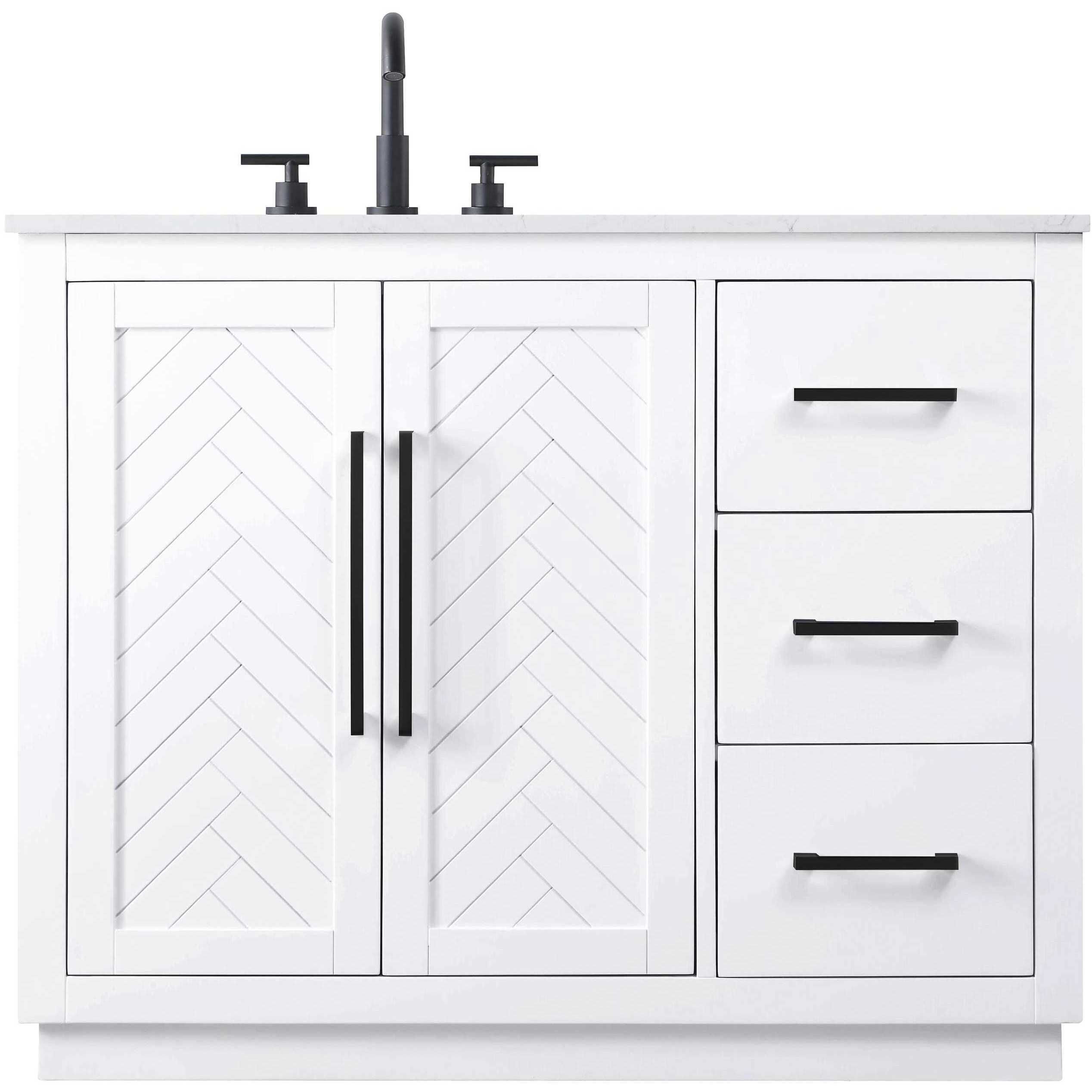Chase 42 X 34 inch White Bathroom Vanity Cabinet