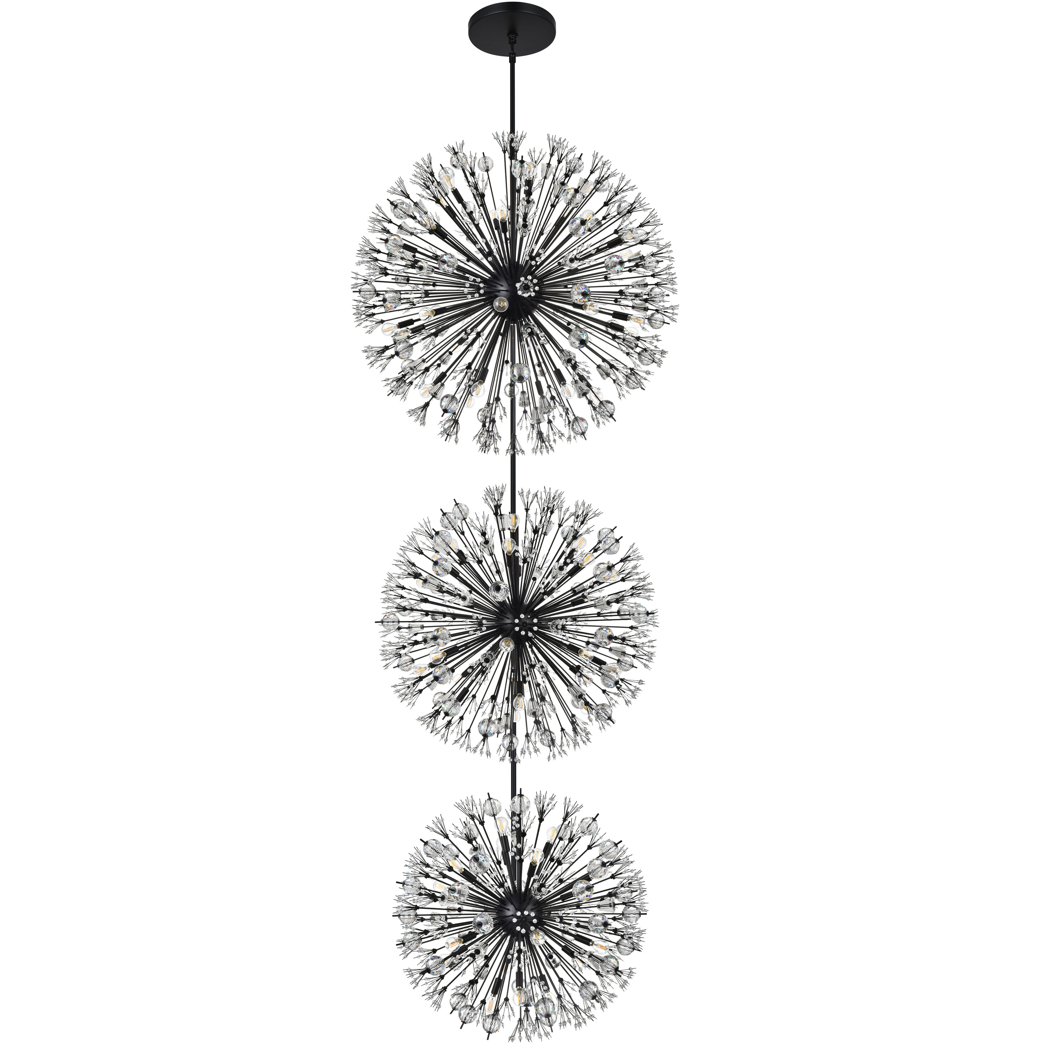 Vera 74 Light 44 inch Black Chandelier Ceiling Light