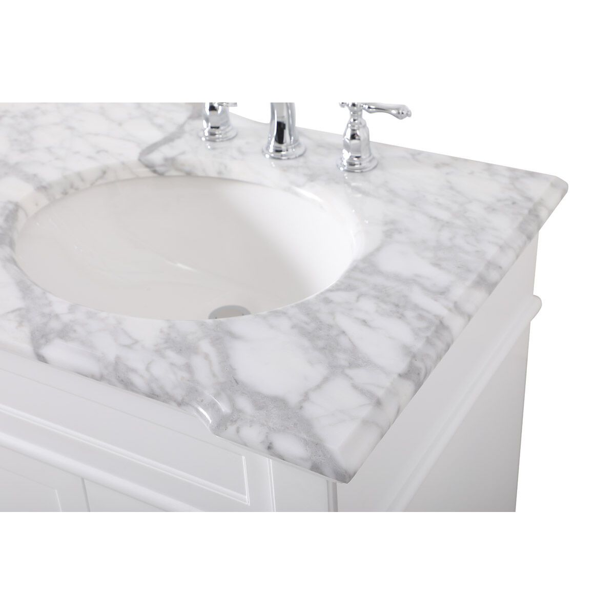 Wesley 60 X 21.5 X 35 inch White Vanity Sink Set
