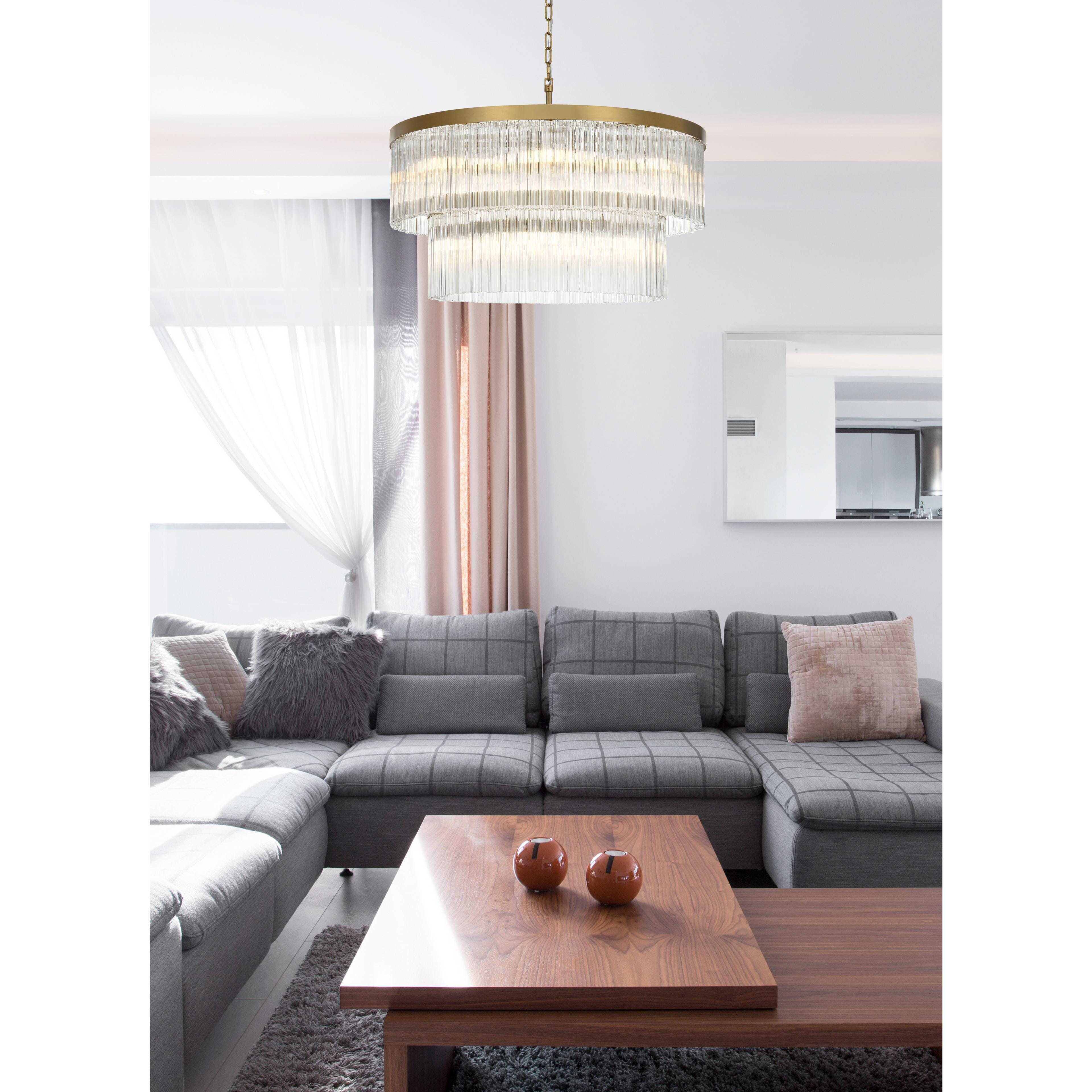 Harlow 14 Light 32 inch Satin Gold Chandelier Ceiling Light
