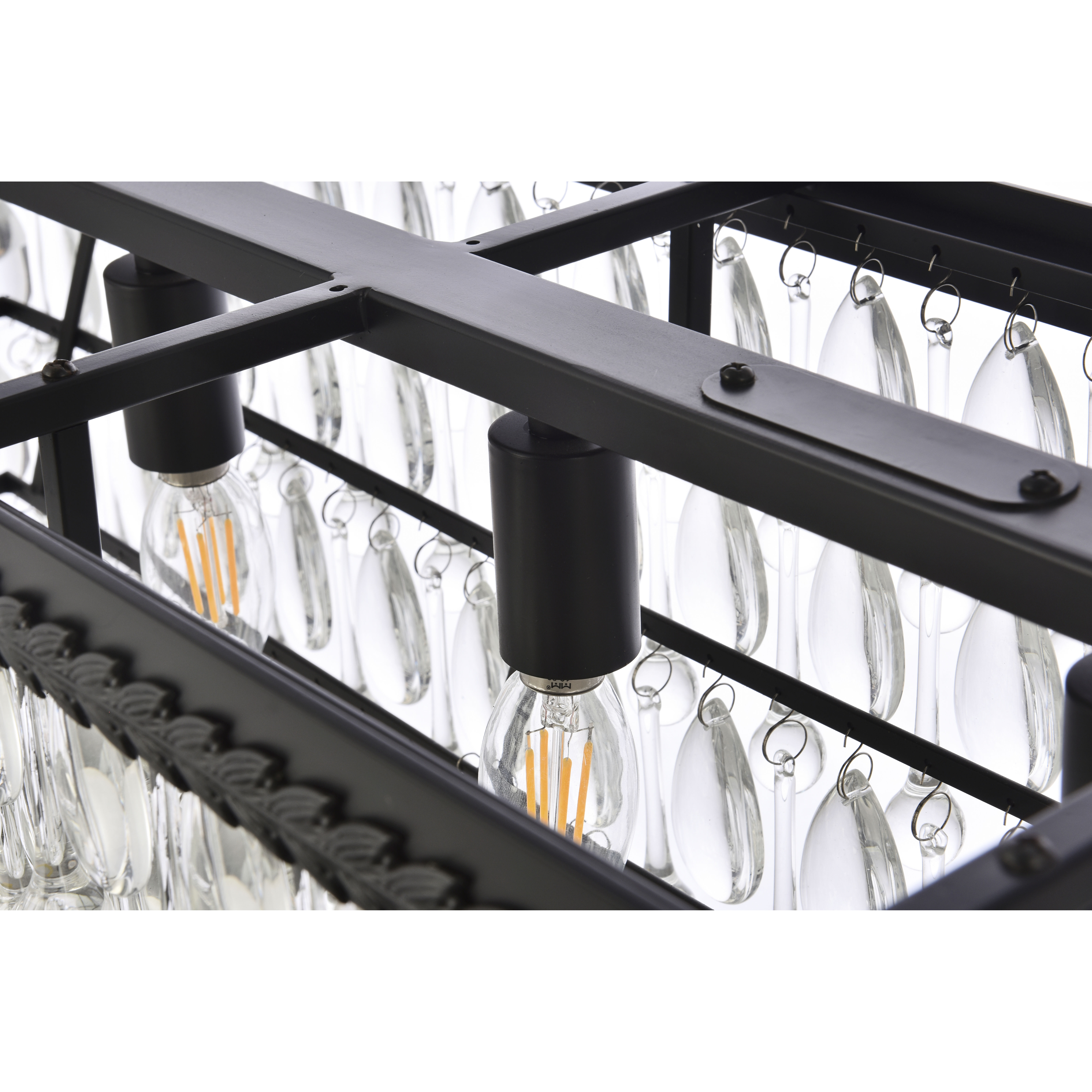 Nordic 6 Light 40 inch Black Linear Pendant Ceiling Light