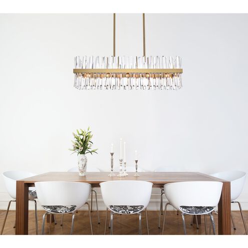 Serephina 24 Light 42 inch Satin Gold Linear Chandelier Ceiling Light