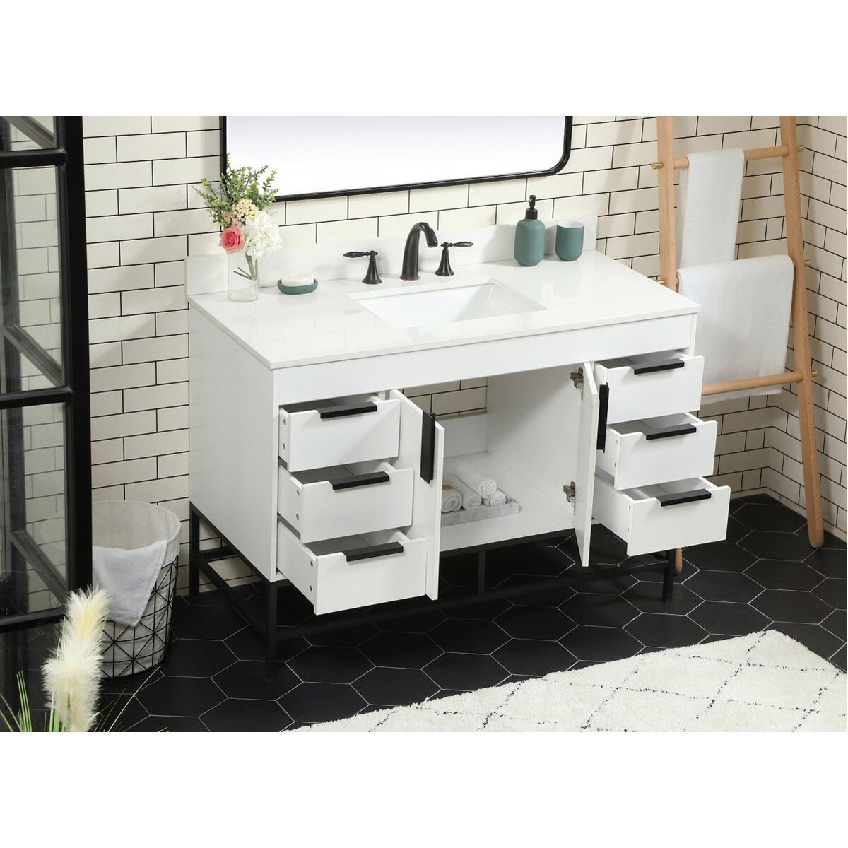 Eugene 48 X 22 X 34 inch White Vanity Sink Set