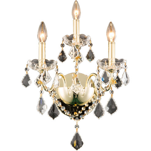 St. Francis 3 Light 13 inch Gold Wall Lamp Wall Light in Royal Cut