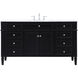 Park Avenue 60 X 21.5 X 35 inch Black Vanity Sink Set