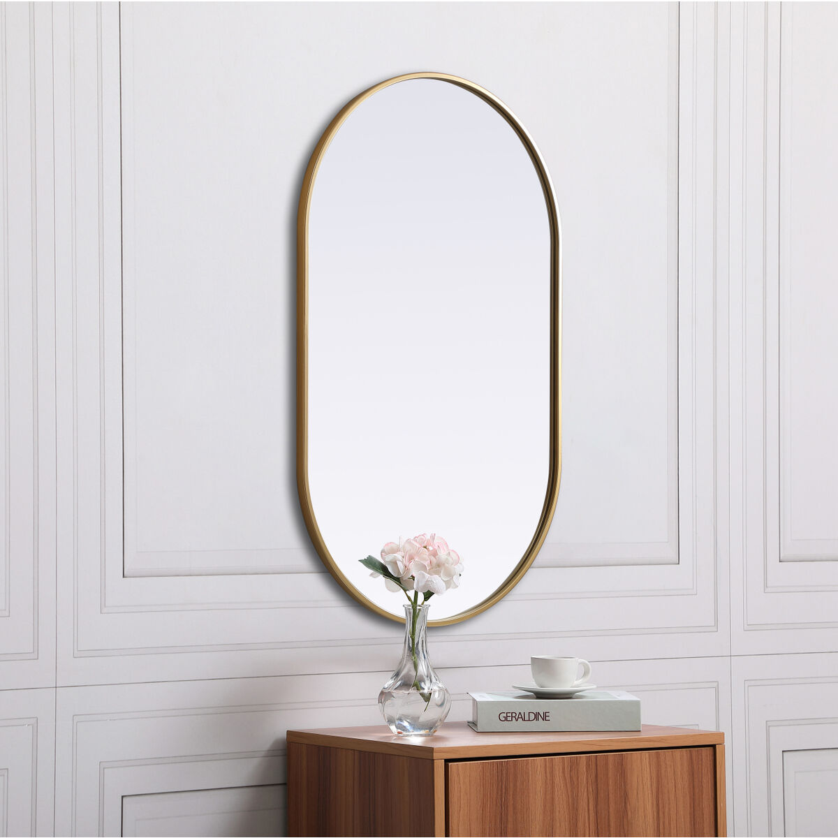 Asha 40 X 24 inch Brass Mirror in 24 x 40