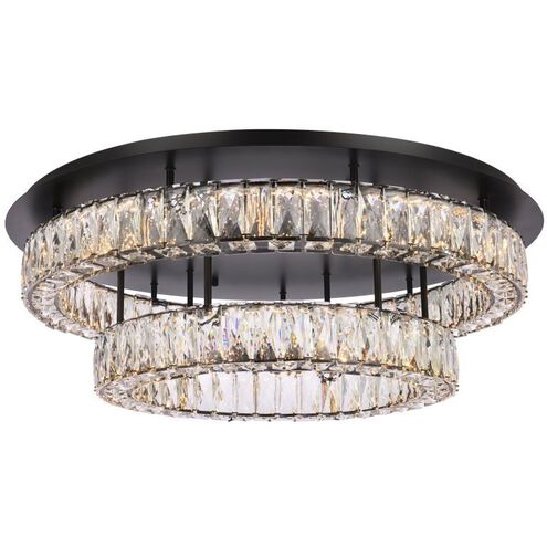 Monroe 2 Light 30 inch Black Flush Mount Ceiling Light