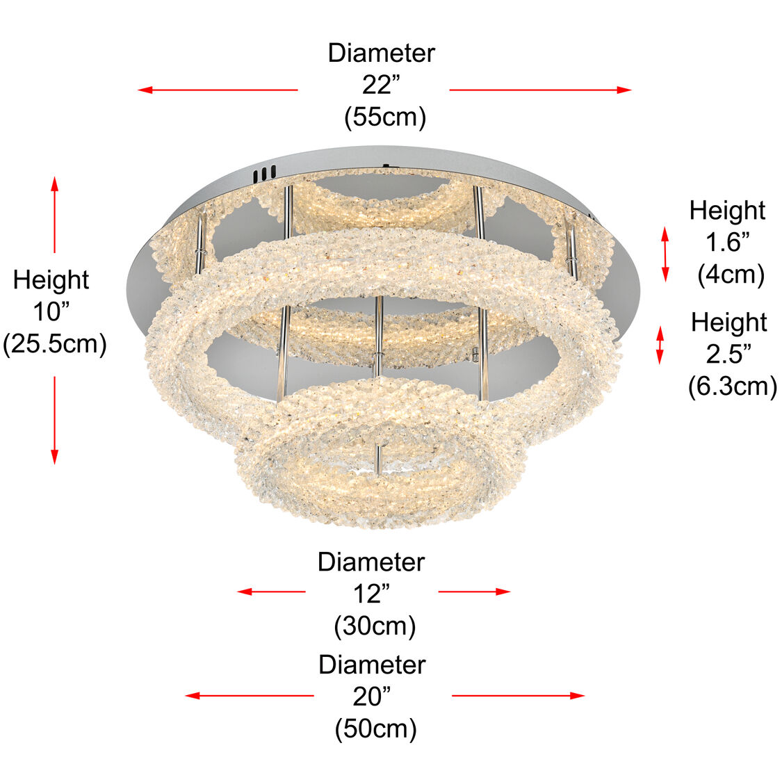 Bowen 2 Light 22 inch Chrome Flush Mount Ceiling Light