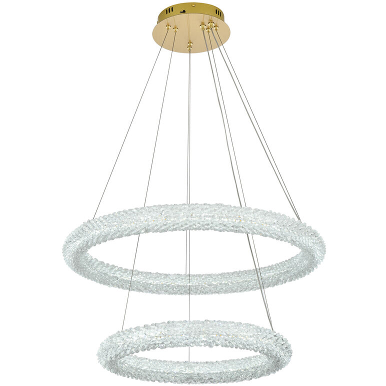 Bowen 2 Light 28 inch Satin Gold Chandelier Ceiling Light