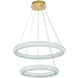 Bowen 2 Light 28 inch Satin Gold Chandelier Ceiling Light