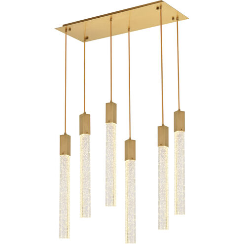 Weston 6 Light 32 inch Satin Gold Pendant Ceiling Light