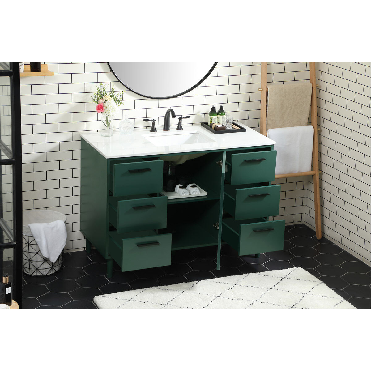 Baldwin 48 X 22 X 34 inch Green Vanity Sink Set