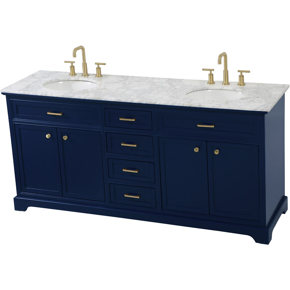 Americana 72 X 22 X 35 inch Blue Vanity Sink Set