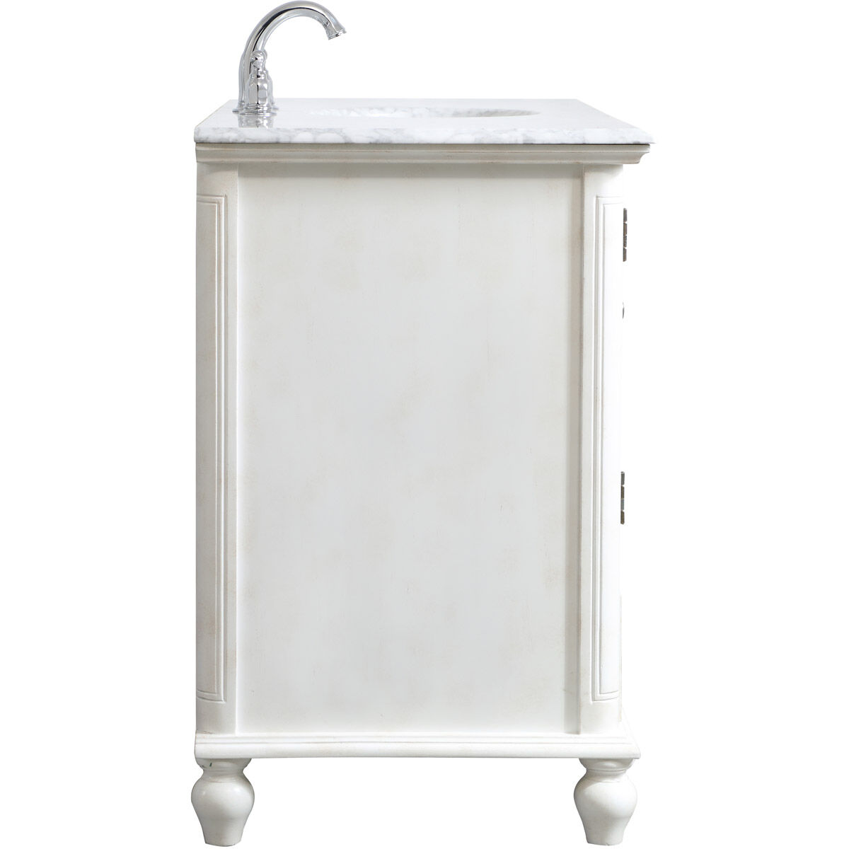Rhodes 48 X 48 X 35 inch Antique White and Brushed Nickel Vanity Sink Set
