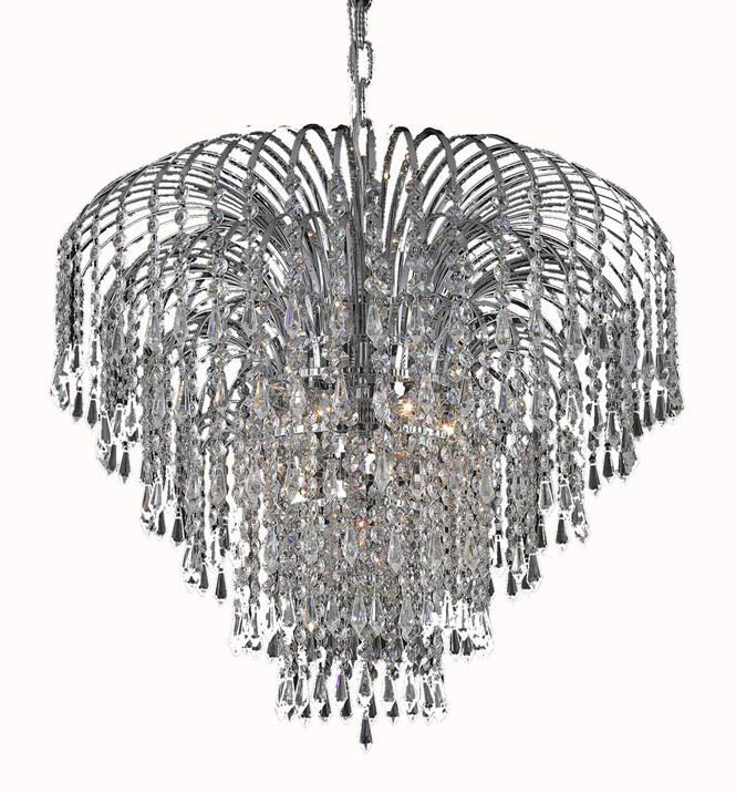 Falls 6 Light 25 inch Chrome Dining Chandelier Ceiling Light in Royal Cut