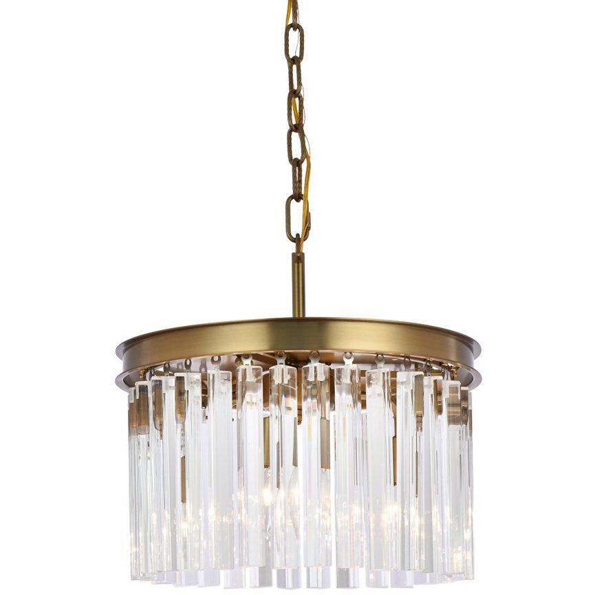 Sydney 3 Light 16 inch Satin Gold Pendant Ceiling Light in Clear