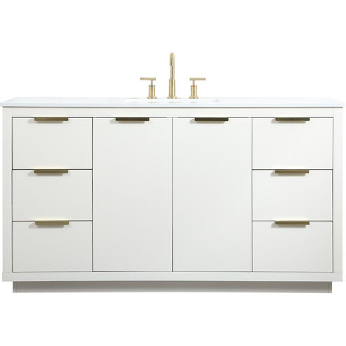 Blake 60 X 22 X 34 inch White Vanity Sink Set
