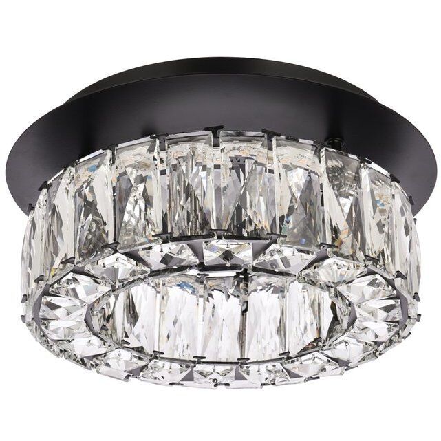 Monroe 1 Light 12 inch Black Flush Mount Ceiling Light