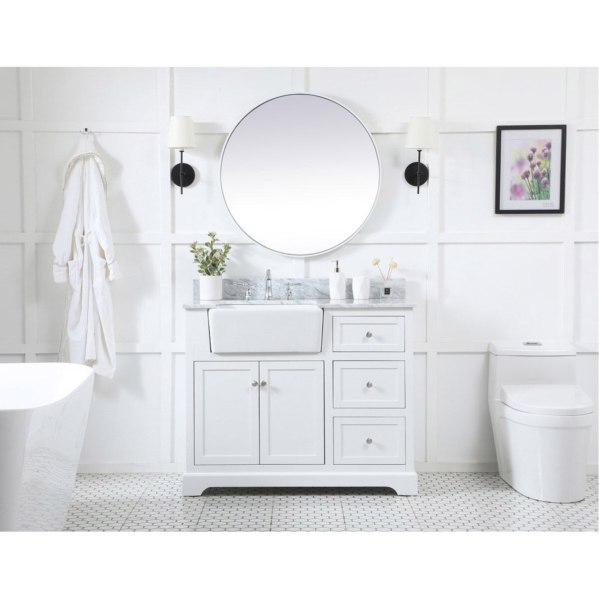 Franklin 42 X 22 X 35 inch White Bathroom Vanity Cabinet