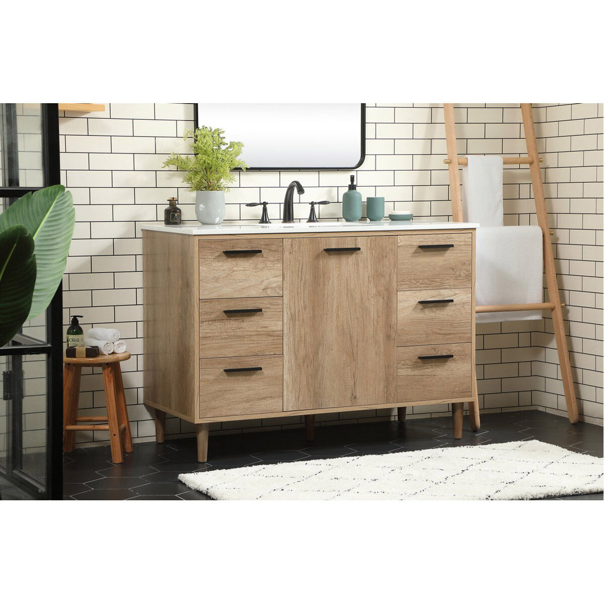 Baldwin 48 X 22 X 34 inch Natural Oak Vanity Sink Set