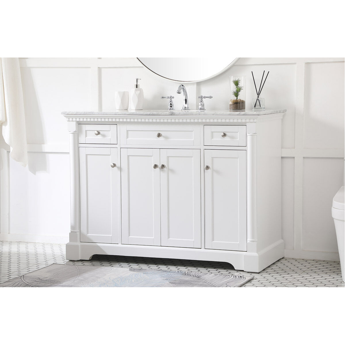 Clarence 48 X 22 X 35 inch White Vanity Sink Set
