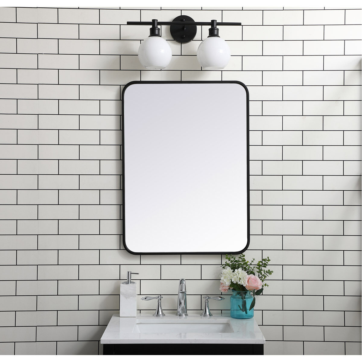 Evermore 30 X 22 inch Black Mirror