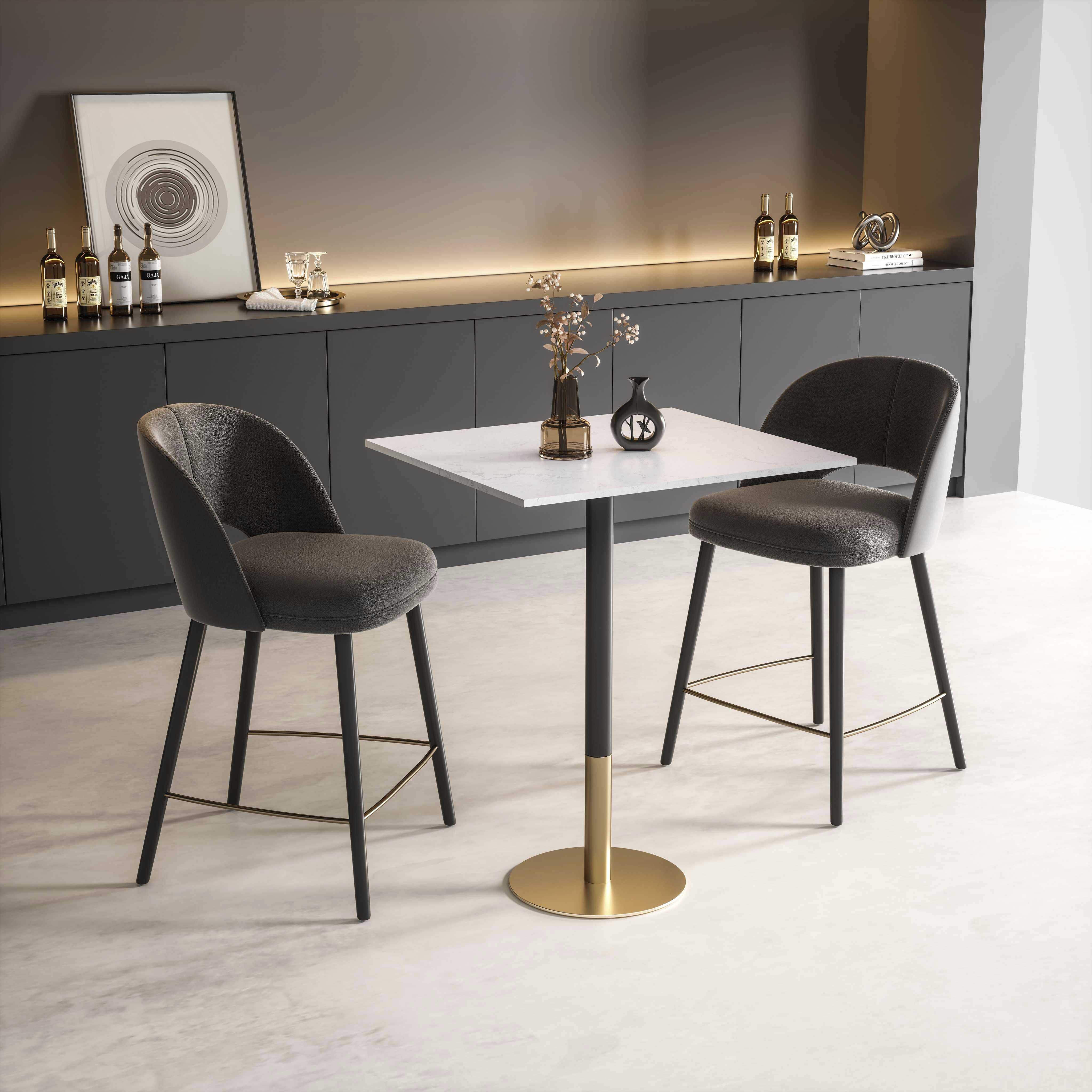 Ronan 39.5 X 31.5 inch White and Gold Pub Table